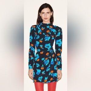 Maje Blue and Orange Mini Dress